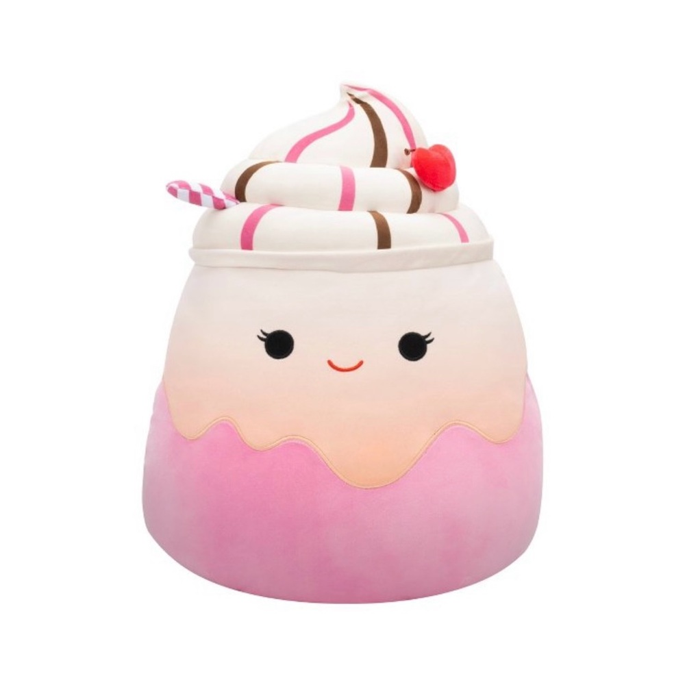 NWOT-Squishmallows Elisabetha Cherry Float With Straw 14-Inch Plush